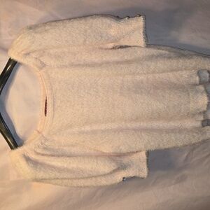 Love Scarlett Soft Cream/Light Pink Sweater Womens Size Large (Virginia #5)